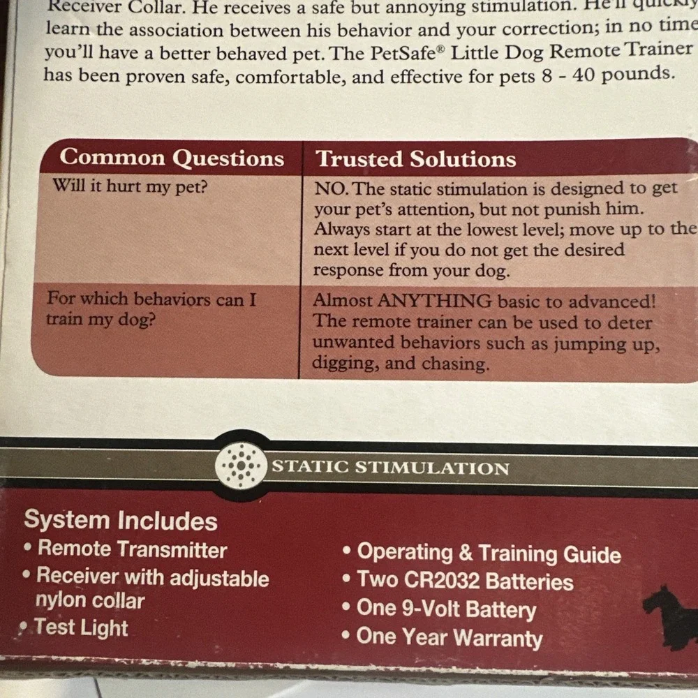 PetSafe Remote Trainer Shock Collar For Pets 8-40 Pounds-Little Dog Fits